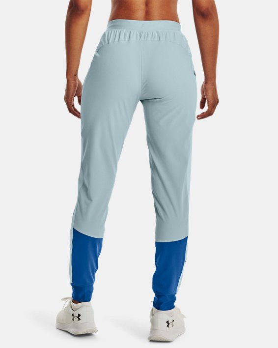 Women's UA Armour Sport Woven Colorblock Pants, Blue, pdpMainDesktop image number 1